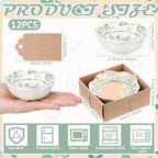 12 Pcs Wedding Favors for Guests Small Ceramic Bowls, Flower, Sage Green - Image 6