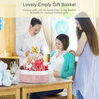 2 Pack Small Woven Basket with Gift Bags and Ribbons, Empty Baby Gift Baskets for Kids Women Men, Shelf Storage, Small Cat Dog Pet Toy Boxes, 13”x 9”x 5.5” - Image 7