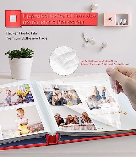 Artfeel Photo Album Self Adhesive Scrapbook Album for 3x5 4x6 5x7 8x10 Pictures,40 Pages Linen Cover with Display Window DIY Photo Book,Ideal Gifts for Family Travel Wedding Baby - Image 3