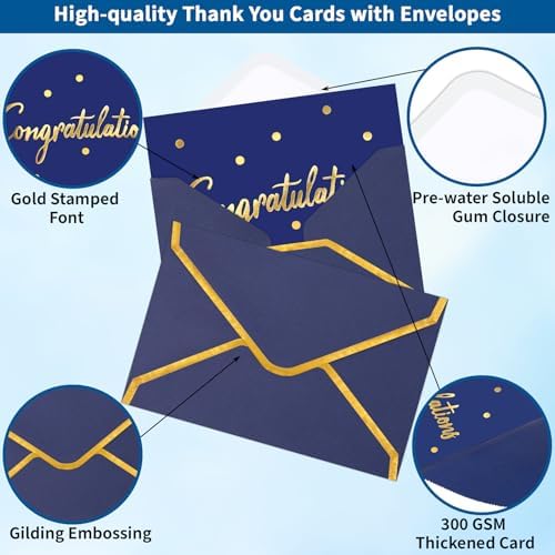 200 PCS Congratulations Cards with Envelopes, 4x6 Inch Gold Foil Lettering - Image 3