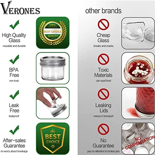 VERONES 40 PACK Mason Jars, 4OZ Canning Jars With Regular Lids and Bands - Image 5