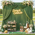 10 x 10ft Forest Green Backdrop Curtains, Green Wrinkle Free Draping Fabric Wedding Birthday Baby Bridal Shower Graduation Party Drapes for Backdrop Photography Photo Booth Background Decoration - Image 6