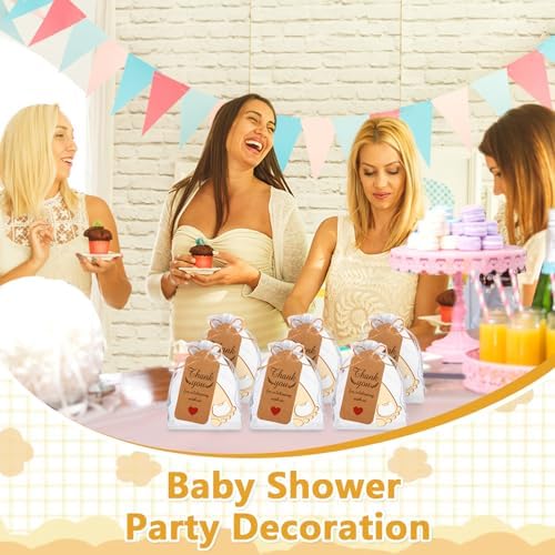 50 Pcs Footprint Keychain Bottle Opener Baby Shower Return Favors For Guests Baby Foot Bottle Opener Gift Baby Shower Party Favors Or Souvenir Guest With Organza Bags And Thank Tags - Image 6