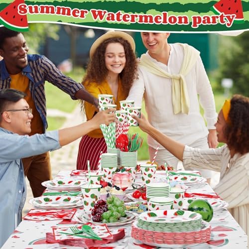 Ceenna 452 Pcs Watermelon Party Decoration Supplies for 50 Guests - Image 4