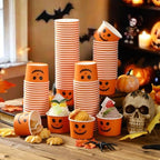 Honeydak 400pack 5oz Halloween Pumpkin Snack Cup Jack Lantern Ice Cream Cup - Image 3