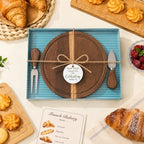 6 Set Bridal Baby Shower Cheese Prizes Wooden Serving Round Board - Image 3