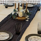 10FT 12 Pack Black Cheesecloth Table Runner 20 x 120 Inch Long Boho Fabric Rustic Cheese Cloth Table Runner for Wedding Bridal Shower Baby Shower Gauze Sheer Birthday Party Table Decorations - Image 7