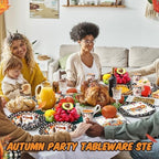 Funnymoom 250 Pcs Pumpkin Fall Paper Plates and Napkins Cups Serves 50 - Image 5