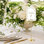 Radezon 26 PCS Gold Table Number Holders With Table Numbers 1-25 & Head Table Card, 8" Weighted Base Place Card Holders for Outdoor Wedding, Windproof Sturdy Metal Photo Stands for Reception Tables - Image 7