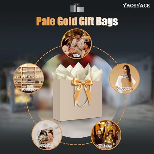 YACEYACE Gift Bags with Bow, 20Pack of Gift Bags Bulk, Ribbon and Card - Image 7
