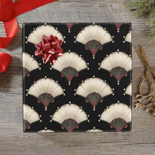 pnyoin Merry Christmas Wrapping Paper Roll,Fan Glow Black Gift Wrap Perfect for Xmas,Birthday,Weddings, Brides, Holidays, Baby Showers，58 x 23 inches,5 Roll - Image 4