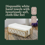 Linen-Feel European-White Paper Napkins - Decortive Cloth-Like Disposable Dinner Napkins - Soft And Absorbent. For Kitchen, Party, Wedding, Bathroom Or Any Occasion. (Pack of 200) - Image 2