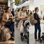 ROSEGIN Premium Vegan Leather Diaper Bag Backpack with Waterproof Changing Pad, Reinforced Zippers & Odor-Free, 20 Pockets Pro Organizer, Fits 15.6" Laptop, Stroller Straps, Baby Bag for Mom, Taupe - Image 4