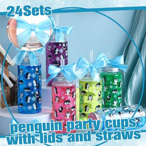 24 Pcs Penguin Birthday Party Favors Gift Cups Bulk 14 oz - Image 4