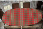 Red and Green Plaid Pattern Print Tablecloths Oval Leakproof & Sturdy Washable for Event Wedding Banquet & Parties Fits for 42" x 60" Oval Table - Image 6