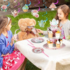 257 Pcs Tea Party Supplies Floral Paper Tea Party Decor, Pink - Image 6