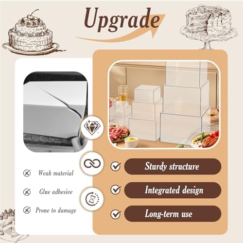 10 PCS Buffet Risers, Large Food Risers for Buffet Table, Dessert Display - Image 6