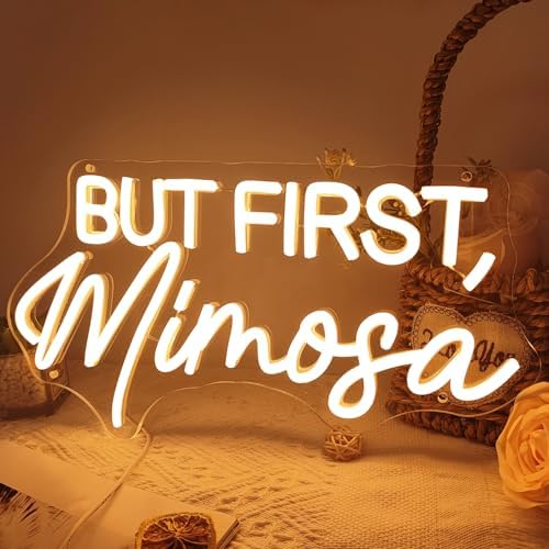 SYLHOME But First Mimosa Led Neon Light Sign Bar Party Backdrop Wall Decor - Image 6