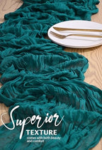 30 Pack Cheesecloth Table Runner 10FT Teal Table Runner Boho Gauze Cheese Cloth Table Runners Long Rustic Sheer Table Decorations for Wedding Party Baby Bridal Shower Birthday Holiday Home - Image 4