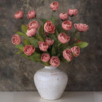 6 Pcs 27" Faux Silk Peony Artificial Flowers Stems for Vase (Dusty Pink) by VIERENA