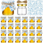 Funnymoom 24 Set Wedding Favor Jars, 1.7oz Mini Glass Jars with Lids,Blue by Funnymoom