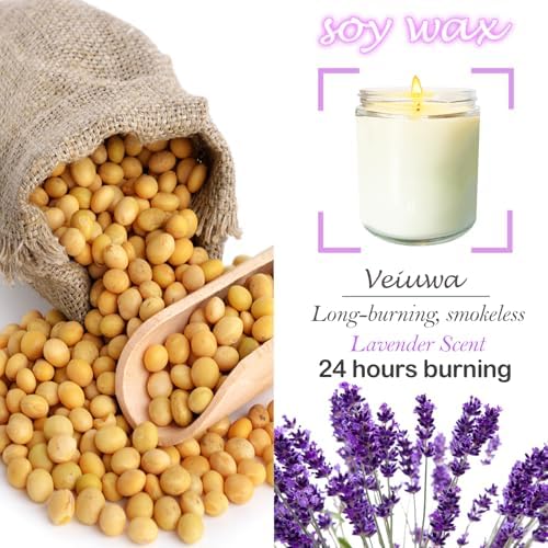 12 Pcs 8 Oz Bulk White Soy Candles,Lavender Scented Candles Set,Bulk Aromatherapy Candle,Great Stress Relieving Scented Candle for Girls as a Gift for Birthdays, Weddings and More! - Image 3