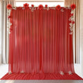 10ft x 10ft Red Backdrop Curtain Drapes, Wrinkle-Free Sheer Chiffon Fabric Photo Backdrop Panels for Wedding Arch Party Ceremony Stage Decoration by WishCare