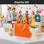 EUSOAR Orange Gift Bags, 25pcs 16"x6"x12" Thank You Bridal Party Present Wrap Bags Bulk, Merchandise Retail Shopping Wrapping Paper Bag with Handle for Business Craft Grocery Wedding Birthday Favor - Image 5