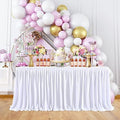 Table Skirt for Teacher Desk Classroom Wedding Baby Shower, White, 11ft by Genafy