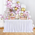 Table Skirt for Teacher Desk Classroom Wedding Baby Shower, White, 11ft by Genafy