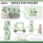 Golf Baby Shower Decorations - A Little Putter Is On The Way Backdrop with Golf Party Balloon Garland and BABY Boxes, All-in-One Party Set for Birthday Gender Reveal - Image 2
