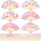 Roowest 36 Pcs Pink Cowgirl Party Favors Fans for Women, Tea Party Decor by Roowest