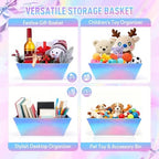 AFOROEOA 10 PACK Laser Gift Baskets for Gifts Empty, 12x10x4” Holographic Iridescent Gift Basket Kit with 10 Bows & 10 Bags - Large Empty Gift Baskets to Fill for Christmas, Weddings, Birthdays, Holiday Gifting Hampers - Image 7