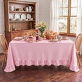 Eternal Beauty Gingham Ruffled Tablecloth Pink White 60x84 Farmhouse by EternalBeauty