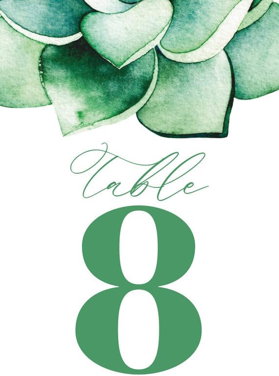 Succulent Design Table Number Cards Double Sided Party Table Numbers for Reception Baby Shower Anniversary Birthday Bridal Party 5x7 100 Pcs by Unknown