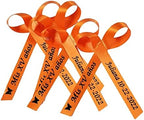 25 Personalized Ribbons Assesmbled Bows Custom Bridal Shower Favor Party Favors Wedding Bridesmaid Memorial Ribbons Funeral Baby Invitations Mis XV años Quinceanera (Orange Ribbon) - Image 4