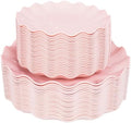 LIYH 50 Pcs Pink Plastic Plates Reusable - Durable and Dishwasher Safe Baby Shower Plates Wavy Daisy Plastic Flower Plate for Party Wedding Birthday Picnics BPA Free (25Guests) by LIYHLoveinyourheart