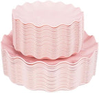 LIYH 50 Pcs Pink Plastic Plates Reusable - Durable and Dishwasher Safe Baby Shower Plates Wavy Daisy Plastic Flower Plate for Party Wedding Birthday Picnics BPA Free (25Guests) by LIYHLoveinyourheart