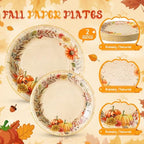 Honeydak 210 Pcs Fall Party Supplies for 30 Guests, Includes Plates, Cups, Napkins, Cutlery - Autumn Pumpkin Maple Tableware Decoration for Thanksgiving, Fall Harvest Party - Image 4