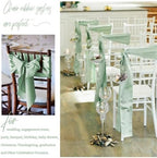 fani 120 PCS Satin Chair Sashes, 7x78 Inch, Sage Green - Image 6
