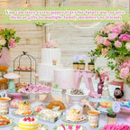 Funnymoom 400 Pcs Wild One Birthday Party Supplies for 50 Guests 1st First Safari Jungle Baby Shower Disposable Plate Napkin Cup Spoon Fork Knives for Girls Animal Party Decoration - Image 4