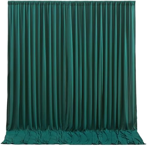 Hunter Green Backdrop Curtain-Wrinkle-Free Polyester Fabric Green Photography Curtains for Wedding Party Photo Background Decorations- 16 X10FT (Hunter Green) by WishCare