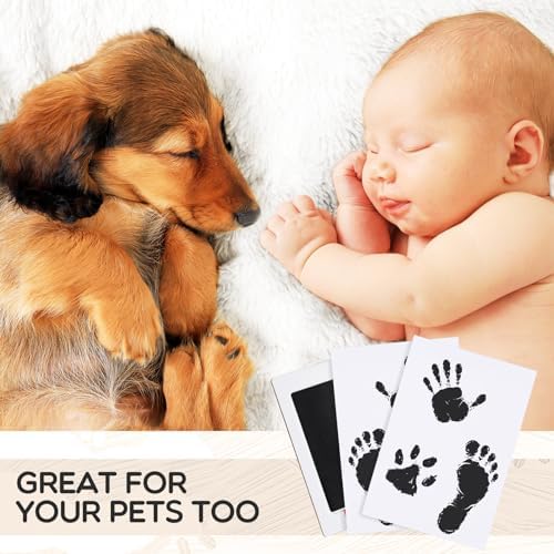 Jetec 30 Set Inkless Hand Footprint Paw Print Kit Ink Pad, Black - Image 5