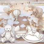 Eaasty 4 Pcs Neutral Bear Baby Shower Cutouts, Large Animal Stand-ups Decor - Image 2