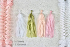 Eco Friendly Paper Party Decoration Set - 45 Pieces, Golden Blush - Plastic-Free FSC Sustainable Recyclable Reusable Pack - Image 7