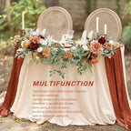 20 Pack Cheesecloth Table Runner - 17x108 Inch Terracotta Boho Gauze Cheese Cloth Table Runners for Baby Bridal Shower Decoration Wedding Party Summer Garden Farmhouse - Image 6