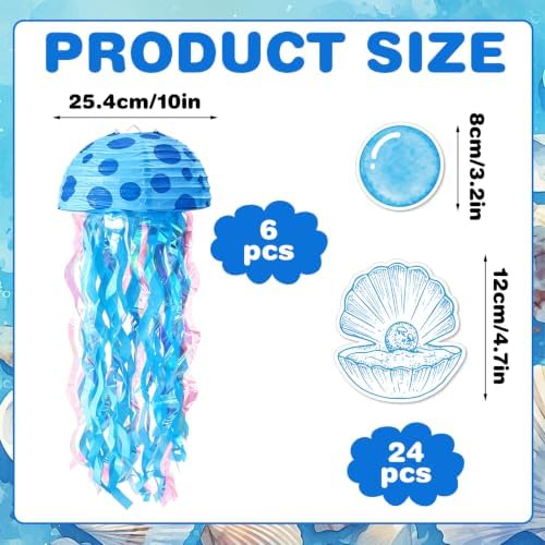 Whaline 30 Pcs 10'' Cartoon Sponge Themed Birthday Party Decor, Jellyfish - Image 2