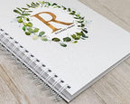 Personalized Baby Journal - Hardcover First Year Album Customized with Baby’s Name & Initial - Prompted Baby Memory Book (Leafy Eucalyptus Initial) - Image 2