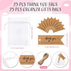 Funnymoom 25 Sets Baby Shower Bottle Opener Favors for Guests It's a Girl Wood Bottle Opener with Thank You Tag and Organza Bag Baby Shower Return Gift for Guests Gender Reveal Party - Image 3