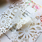 Hosmsua 5.12 x 7.3 Inches 20PCS Ivory Wedding Invitation Cards with Butterfly and Envelopes Laser Cut Lace Flora Invitation for Wedding Engagement Quinceanera Sweet 16 Birthday Party (Ivory) - Image 6